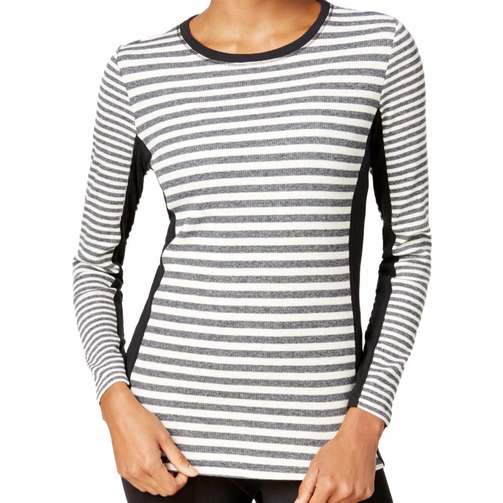 Calvin Klein Womens Striped Thermal Top X-Small